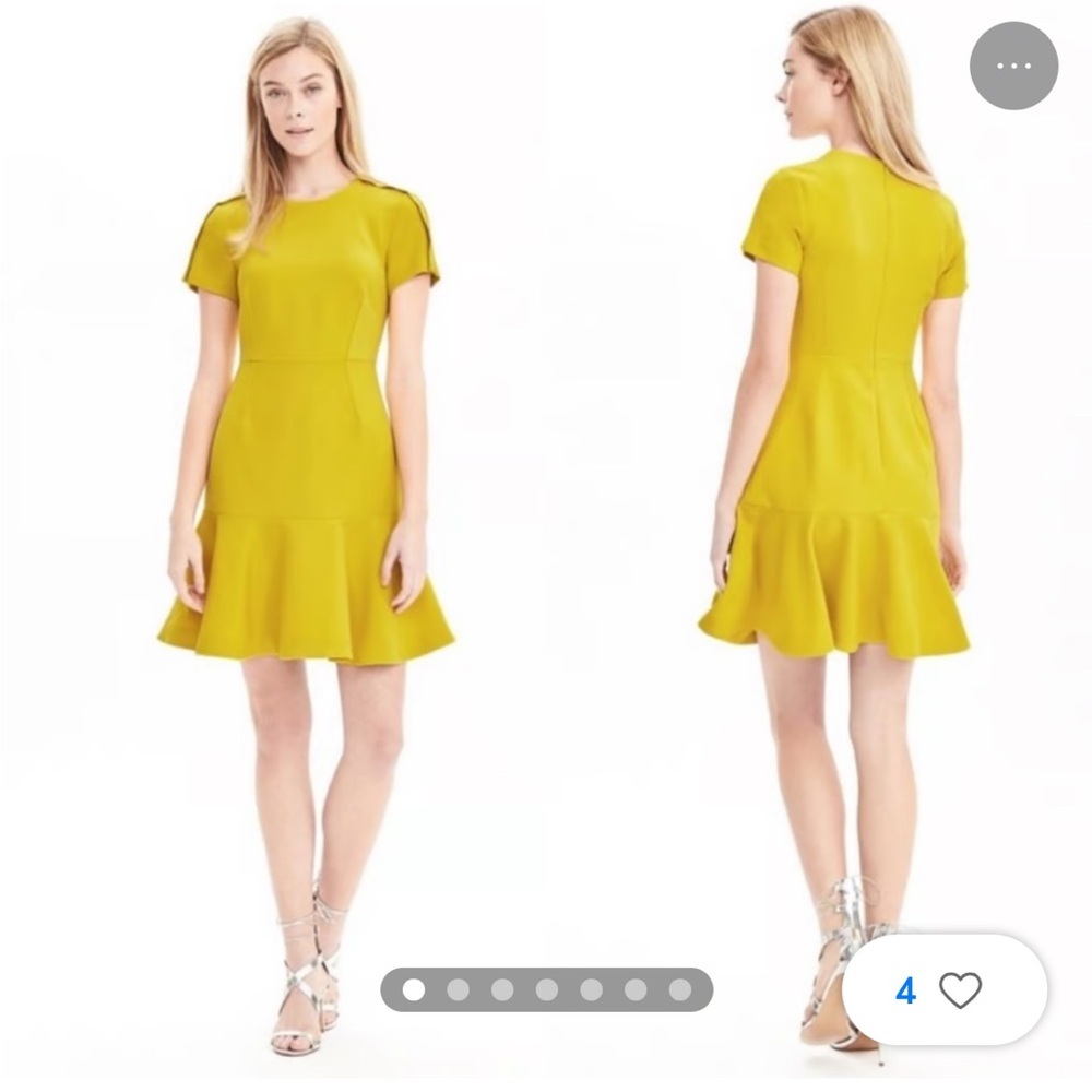 Banana Republic Sheath Yellow Midi Dress - Picture 1 of 7